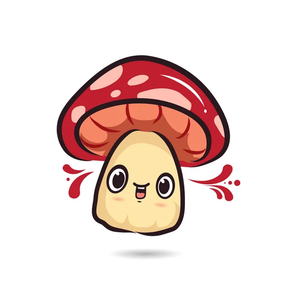 Sevimli karakter tasarımı kırmızı mantar yüz