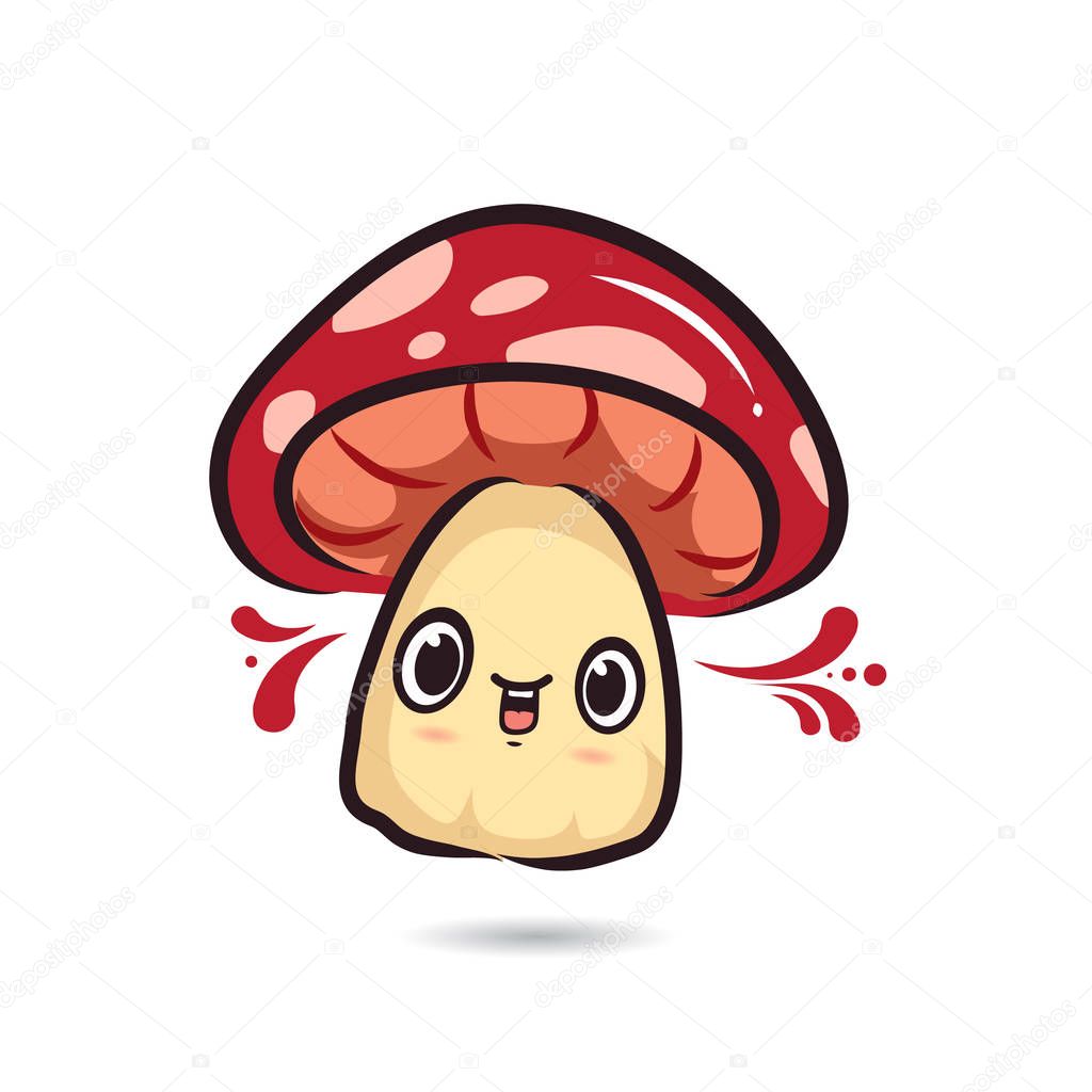 Cute Character Design Red Mushroom face