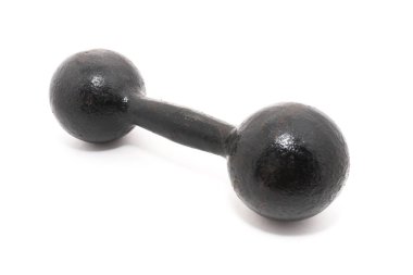 Beyaz arka plan üzerinde izole eski paslı halter