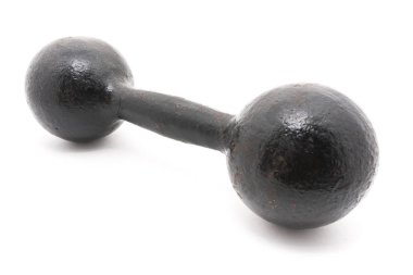 Beyaz arka plan üzerinde izole eski paslı halter