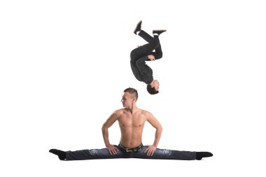 Poz, bölmeleri ve beyaz arka plan üzerinde izole bir takla