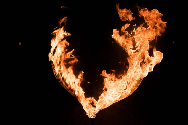 Corazón ardiente, en la oscuridad — Foto de Stock