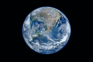 Uzaydan gelen dünya gezegeni. Bu görüntünün elementleri Nasa tarafından döşendi.