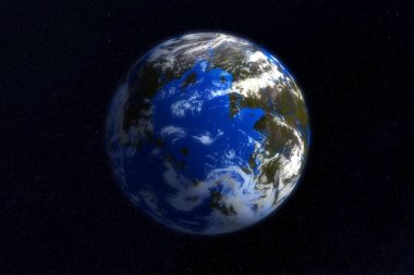 Uzaydan gelen dünya gezegeni. Bu görüntünün elementleri Nasa tarafından döşendi.