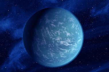 Exoplanic teorik olarak yaşanabilir. Bu görüntünün elementleri Nasa tarafından döşendi.