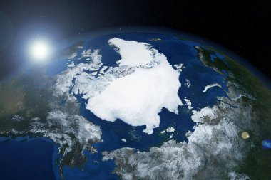Bu görüntünün uzaydan gelen Grönland elementleri Nasa tarafından döşendi..