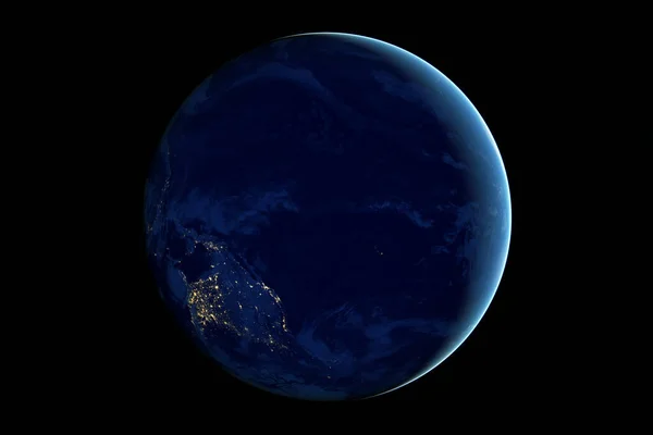 Tierra desde el espacio por la noche. Elementos de esta imagen fueron proporcionados por la NASA . — Foto de Stock