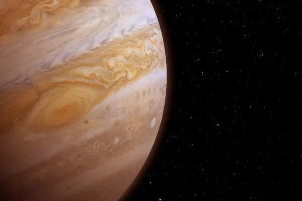 A Jupiter bolygó egy nagy folttal. Ennek a képnek az elemeit Nasa készítette.. — Stock Fotó