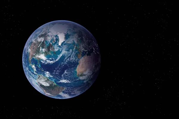 Planeet aarde uit de ruimte op een donkere achtergrond. Elementen van deze afbeelding werden geleverd door Nasa. — Stockfoto