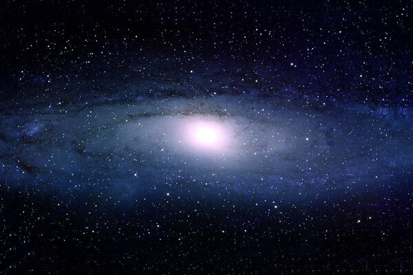 Beautiful galaxy in blue with stars. Elements of this image were furnished by NASA.