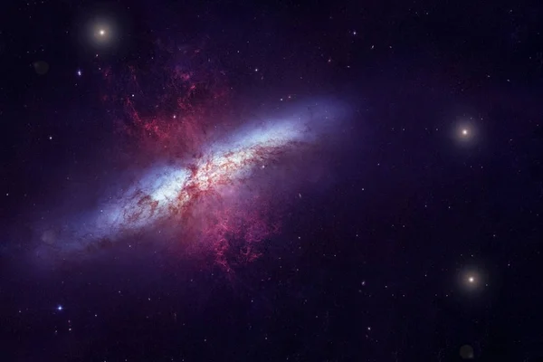 Nádherná vzdálená galaxie s hvězdami. Prvky tohoto obrazu byly poskytnuty Nasa. — Stock fotografie