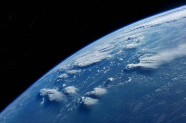 Dünyevi atmosfer. Uzaydan gelen bir parça. Bu görüntünün elementleri Nasa tarafından döşendi.