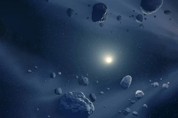 Göktaşları uzayda, tozun içinde uçuyor. Bu görüntünün elementleri Nasa tarafından döşenmiştir