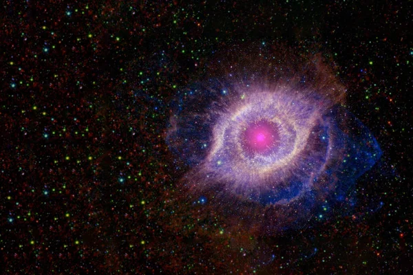 Espacio profundo, una hermosa nebulosa en forma de ojo. Elementos de esta imagen fueron proporcionados por la NASA . — Foto de Stock