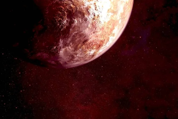 En avlägsen stenig planet i rymden. Delar av denna bild som tillhandahålls av Nasa — Stockfoto