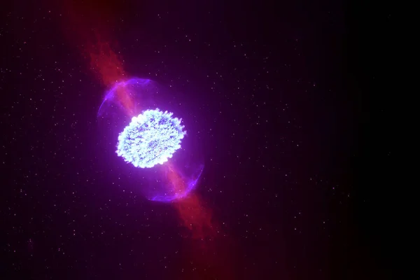 Neutron star with a bright glow. Elements of this image furnished by NASA