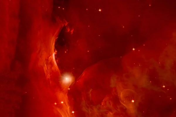 Derin uzayda kırmızı nebula. Bu görüntünün elementleri Nasa tarafından döşendi. — Stok fotoğraf