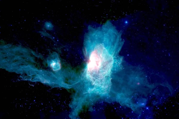 Bela galáxia azul, espaço profundo. Com estrelas e nebulosas. Antecedento.Elementos desta imagem foram fornecidos pela NASA . — Fotografia de Stock
