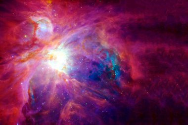 Parlak kozmik nebula. Arkaplan dokusu. Bu görüntünün elementleri Nasa tarafından döşendi.