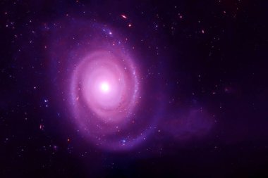 Uzayın derinliklerinde uzak bir galaksi. Bu görüntünün elementleri Nasa tarafından döşendi.