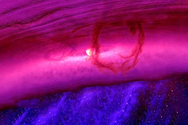 Ένα όμορφο ροζ-μπλε νεφέλωμα στο βαθύ διάστημα. . Στοιχεία αυτής της εικόνας ήταν επιπλωμένα από Nasa. — Φωτογραφία Αρχείου