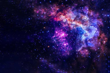 Derin uzay, yıldızlı uzak galaksi. Bu görüntünün elementleri Nasa tarafından döşendi.