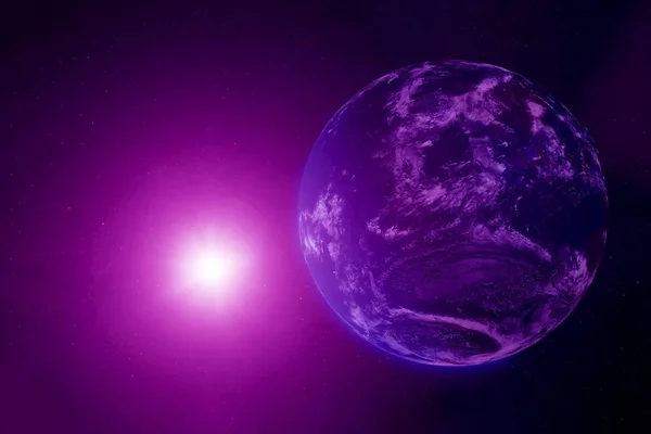 Екзопланета з атмосферою. Елементи цього боввана були зроблені Насою.. — стокове фото