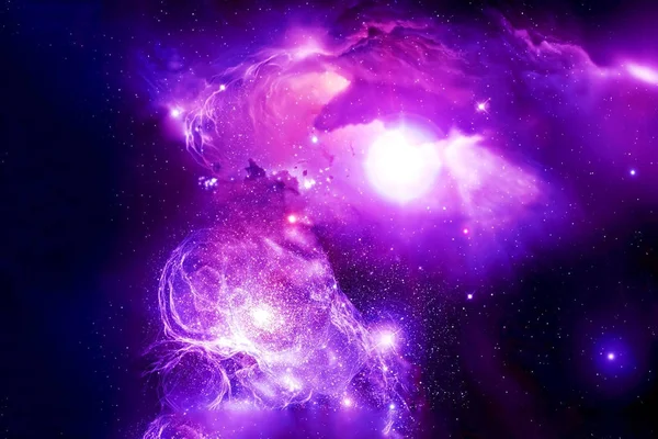 A beautiful galaxy with stars in vibrant purple colors. Elements of this image were furnished by NASA. — Stock Photo, Image