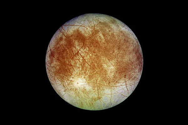 Satélite Europa En color natural. Sobre un fondo oscuro. Elementos de esta imagen fueron proporcionados por la NASA . —  Fotos de Stock