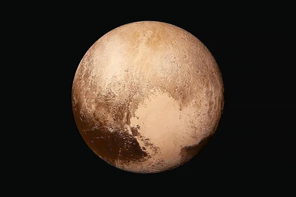 Plutão, planeta, com clarão de lente. Num fundo escuro. Elementos desta imagem foram fornecidos pela NASA . — Fotografia de Stock