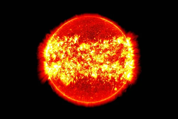 O sol é uma estrela, sobre um fundo escuro. Elementos desta imagem foram fornecidos pela NASA . — Fotografia de Stock