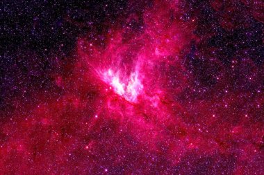 Kızıl Galaksi, derin uzay. Yıldızlarla. Bu görüntünün elementleri Nasa tarafından döşendi.