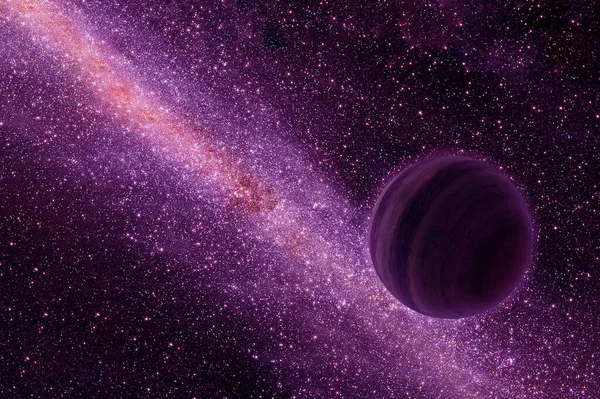 Fantastická exoplaneta růžové barvy. Prvky tohoto obrazu byly poskytnuty Nasa. — Stock fotografie