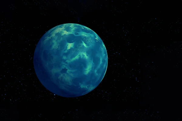 Blauwe exoplaneet in de ruimte. Elementen van deze afbeelding werden geleverd door Nasa. — Stockfoto