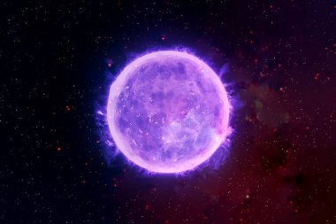Galaksinin arka planında nötron yıldızı. Bu görüntünün elementleri NASA tarafından döşendi. Herhangi bir amaç için.