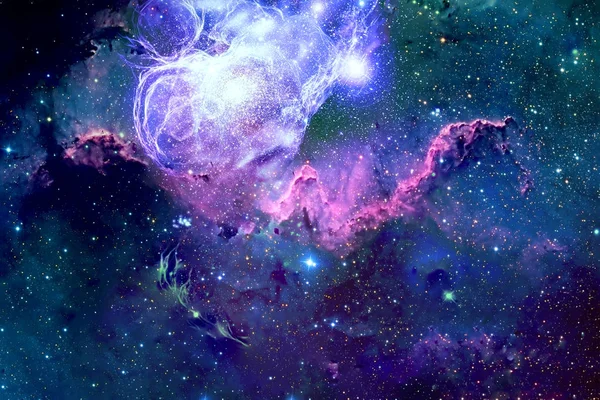 Beautiful Nebula Different Colors Stars Galaxies Elements Image Were Furnished — Stock Photo, Image