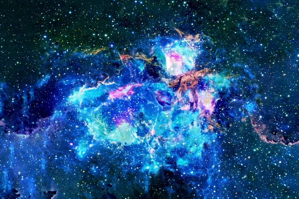 Yıldızları Galaksileri Olan Farklı Renklerde Güzel Bir Nebula Görüntünün Elementleri — Stok fotoğraf