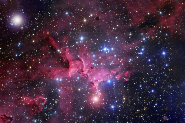 一个不同颜色的美丽的星云 有星星和星系 这张照片的内容是由Nasa提供的 任何目的 — 图库照片