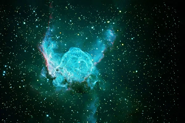Space nebula of blue color. Elements of this image were furnished by NASA. — Stockfoto