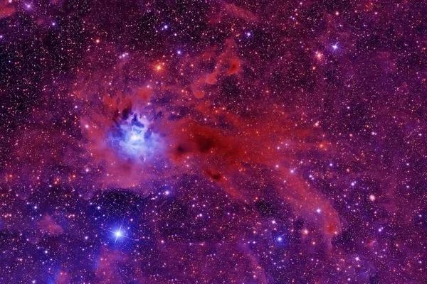 Beautiful red cosmic nebula in deep space. Elements of this image were furnished by NASA. — Stockfoto