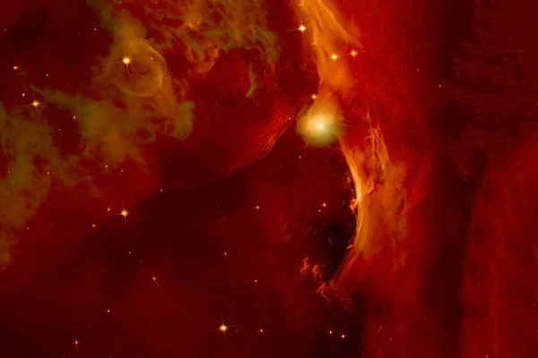 Yıldızlı Kırmızı Renkli Güzel Bir Galaksi Görüntünün Elementleri Nasa Tarafından — Stok fotoğraf