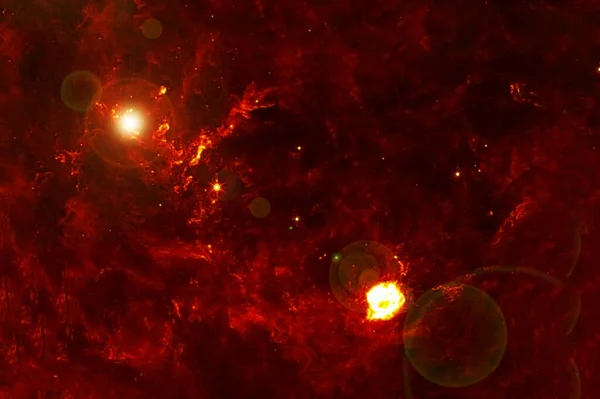 Kozmik Nebula Kırmızıdır Görüntünün Elementleri Nasa Tarafından Döşendi Herhangi Bir — Stok fotoğraf
