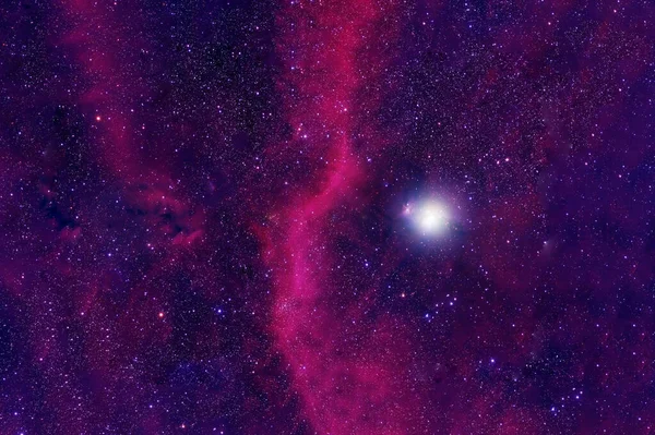 Galaxie Rouge Avec Étoiles Nébuleuses Dans Espace Lointain Des Éléments — Photo