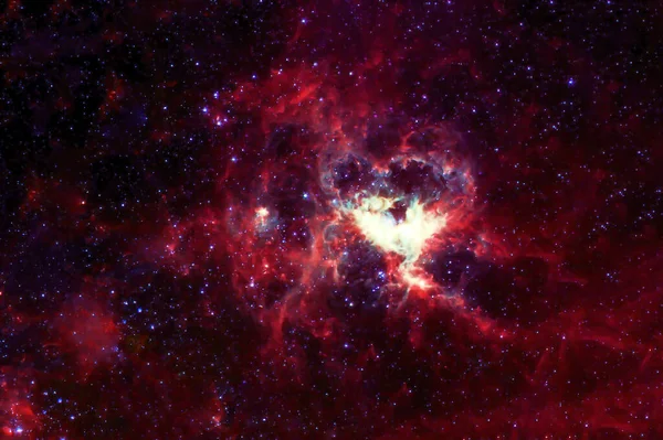 Hermosa Galaxia Color Rojo Con Estrellas Elementos Esta Imagen Fueron — Foto de Stock