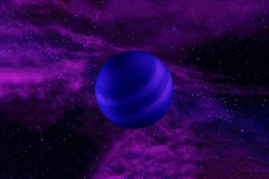 Derin uzayda dış gezegen. Bu görüntünün elementleri NASA tarafından sağlandı..