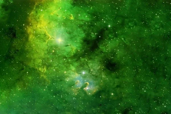 Piękna Mgławica Kosmiczna Zielonym Kolorze Elementy Tego Obrazu Zostały Dostarczone — Zdjęcie stockowe