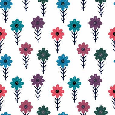 Çiçek ve yapraklardan oluşan kusursuz desen