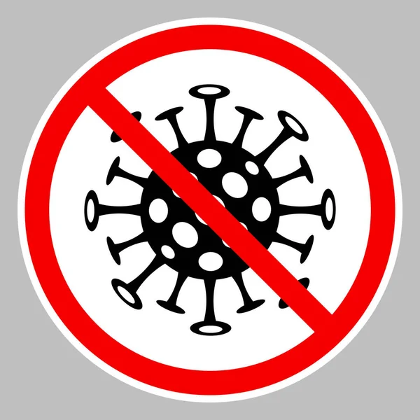 Coronavirus covid 19 'un üstünü çizmiş kırmızı daire.