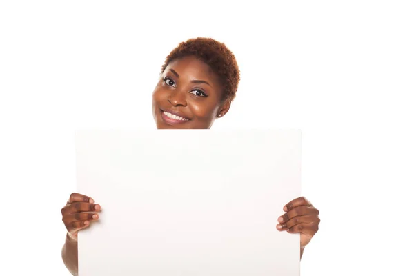 Щасливі афро-американських ділової жінки показані порожній простір copey — стокове фото