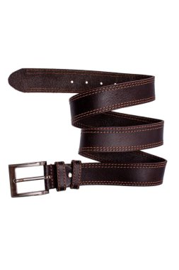 Şık erkekler kahverengi kemer beyaz arka plan üzerinde izole